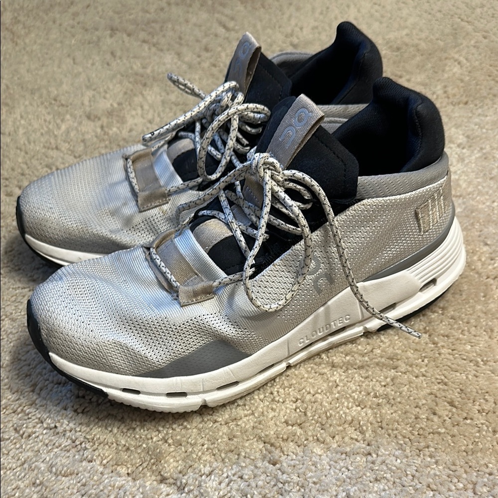 On Running Silver and Black Women's Sneakers